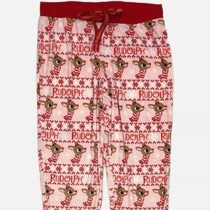 Rudolph Red Nosed Reindeer Womens Pink Fleece XL